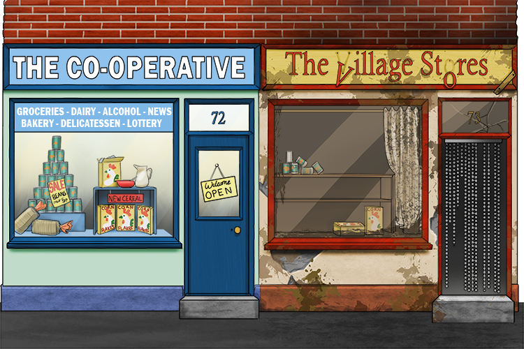 The co-operative shop is posher (kosher) because it's cleaner.